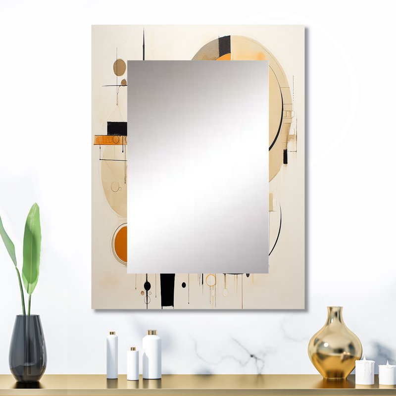 «A Sense Of Timelessness Watercolor Yellow Black II», peinture abstraite, miroir mural unique, art moderne imprimé