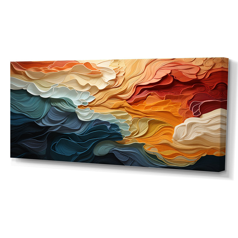 Biomorphism Organic Forms V - Biomorphism Modern Framed Art, Abstract wall art print, Wrapped Canvas, 28" H x 60" W, No Frame