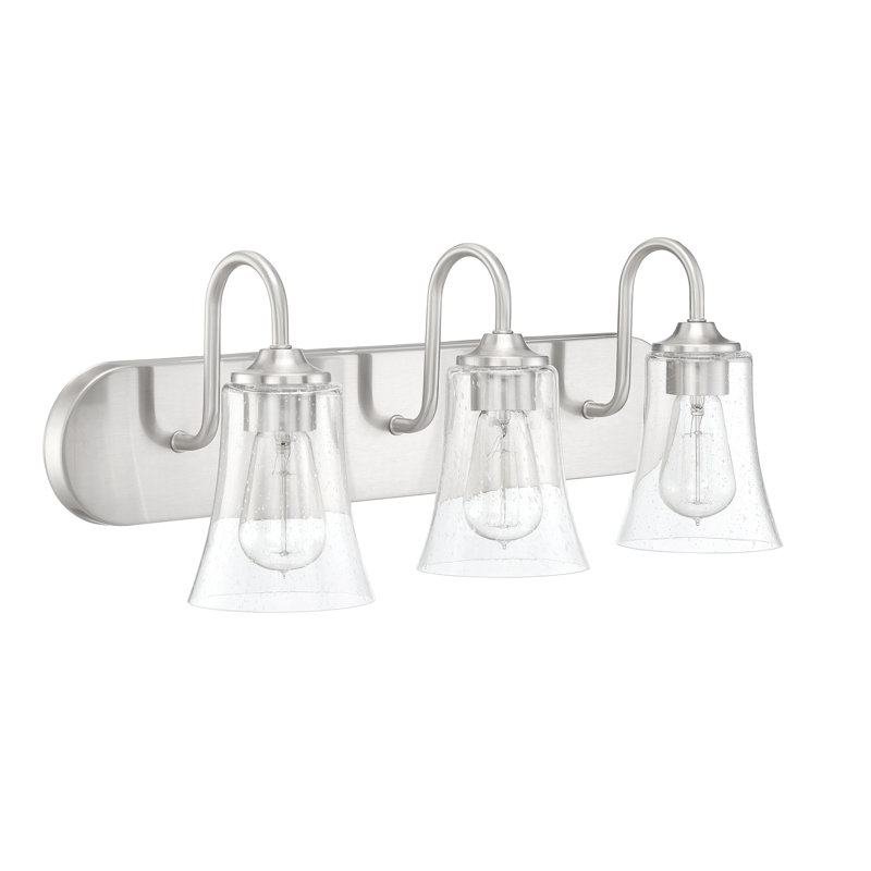 Neomi 3 - Light Dimmable Vanity Light, Clear Seeded, Brushed Polished Nickel