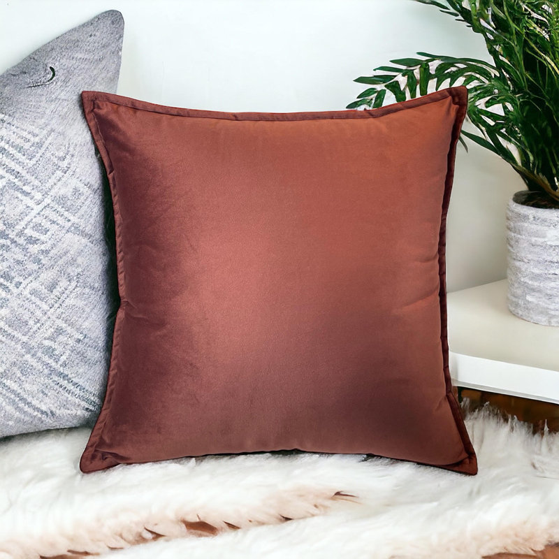 Housse de coussin carrée, Carré 18 po, Brun