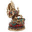 Statue de déesse en laiton fabriquée à la main avec incrustation de Lakshmi, figurine assise de 9 po, sculpture traditionnelle de dévotion pour l'autel et la salle de méditation