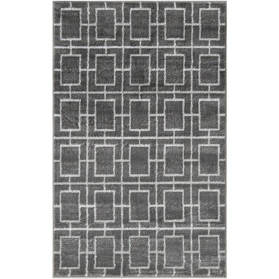 Glam Geometric Gray Silver Area Rug