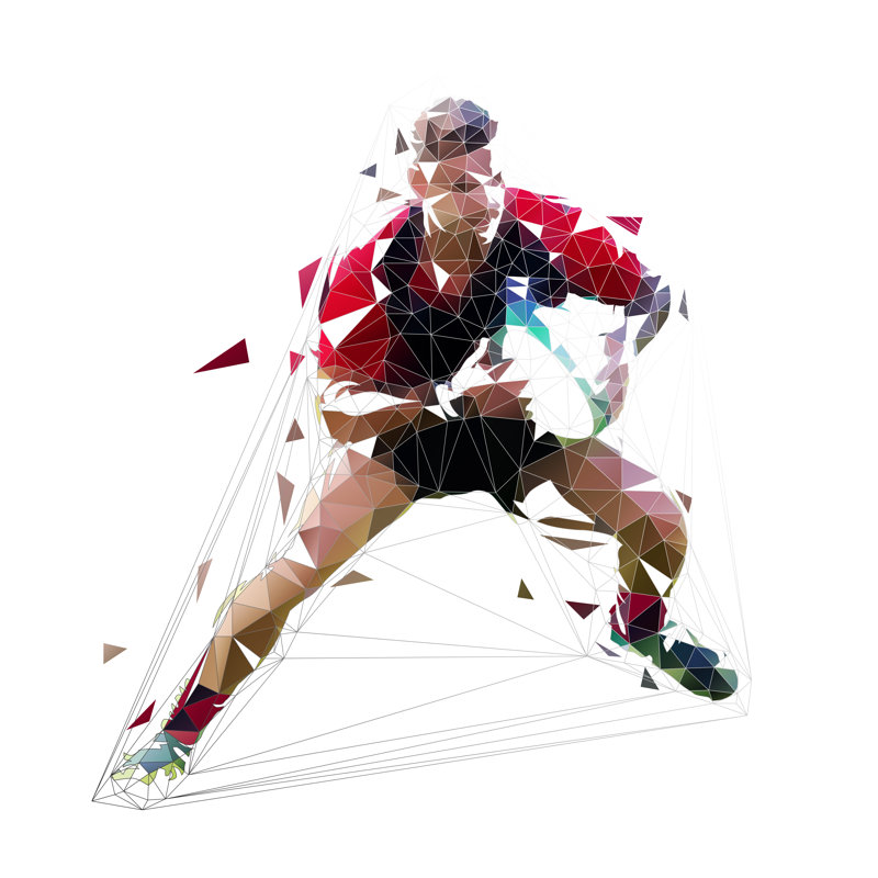 Rugby Player - Wrapped Canvas Print, 30cm H x 30cm W x 3.8cm D