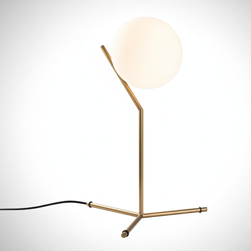 Modern Globe Table Lamp With Tripod Base, Gold