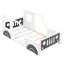 Lit plateforme simple avec roulettes en forme de voiture classique, pin blanc et pour chambre à coucher en forme de voiture et charme de construction-1429351576-1429351577