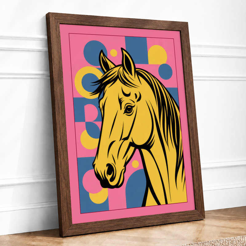 Horse Pop Art - Framed Print, Walnut, A4 - 29.7 x 21.0 cm