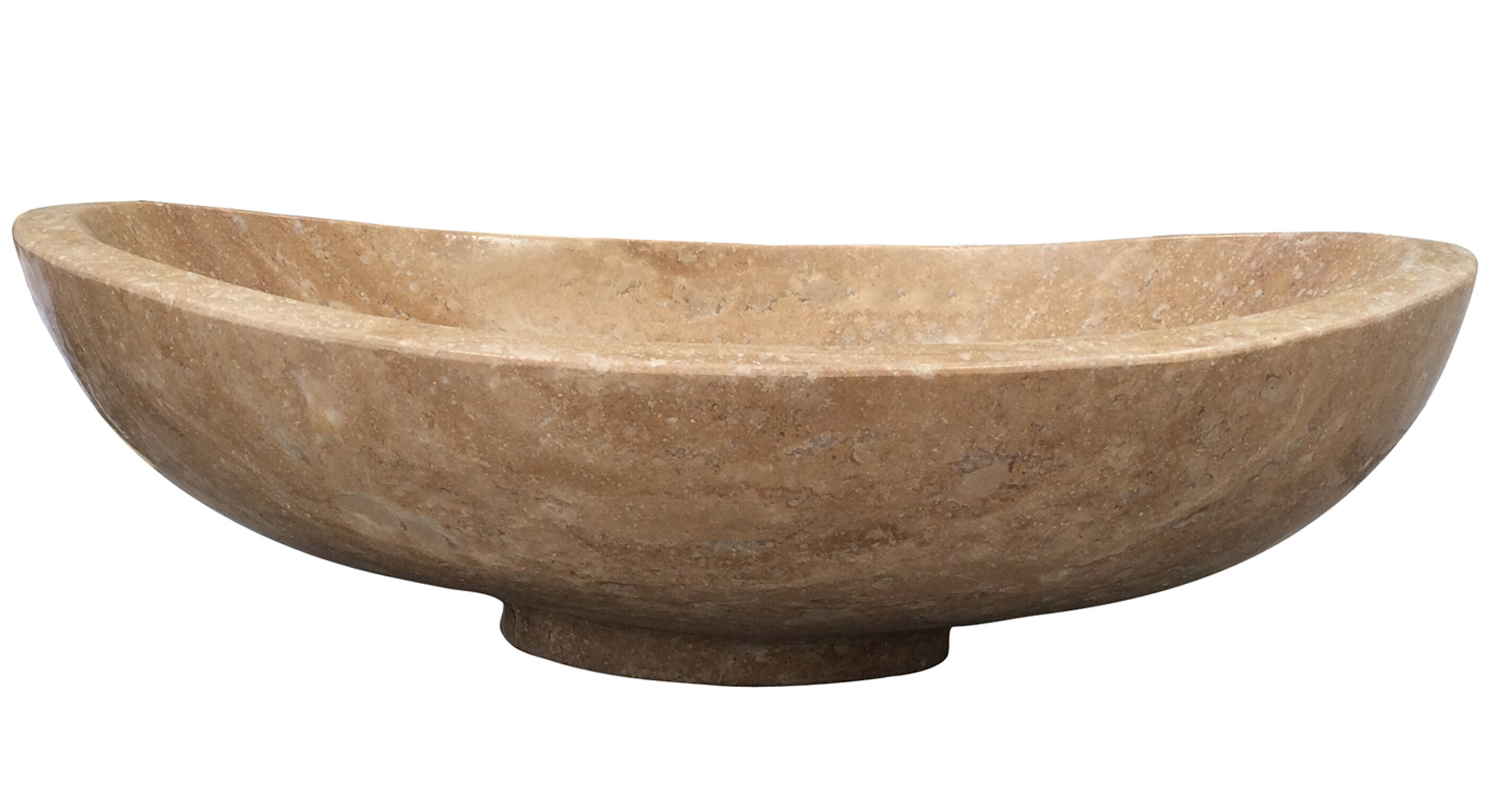 Barclay Loomis 13'' Beige Travertine Stone Oval Bathroom Sink | Wayfair