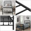 Structure de lit simple en métal noir avec tête de lit - Structure robuste, rangement généreux sous le lit, aucun sommier requis-715077985