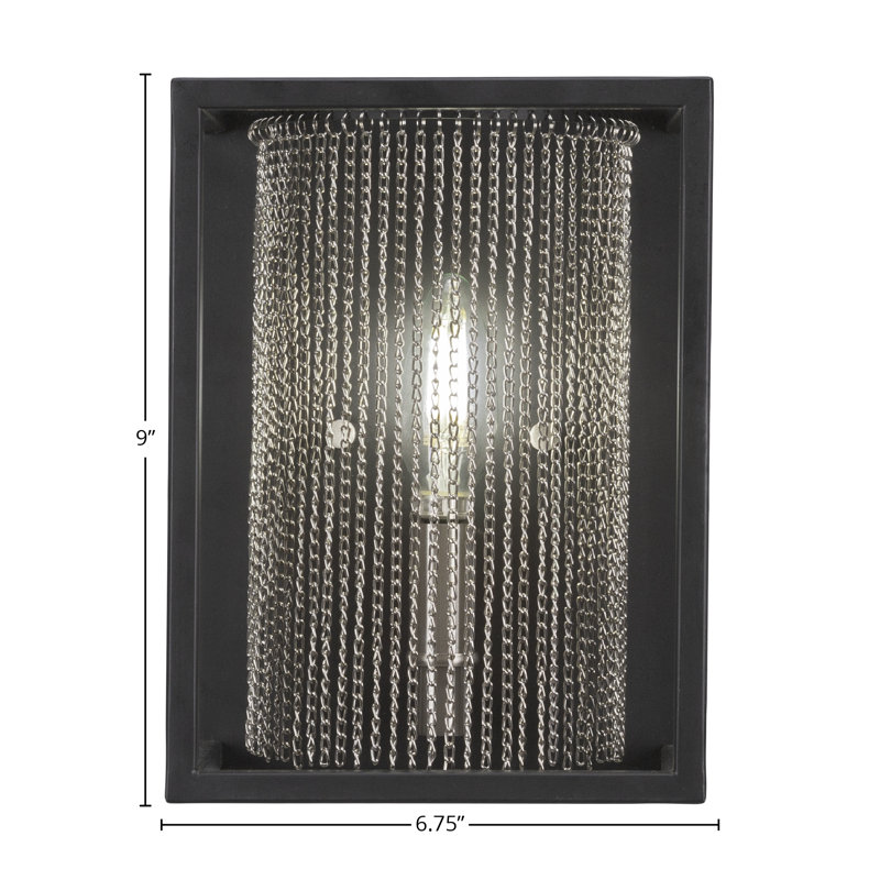 Applique murale Cadina présentée en noir mat et finition nickel brossé