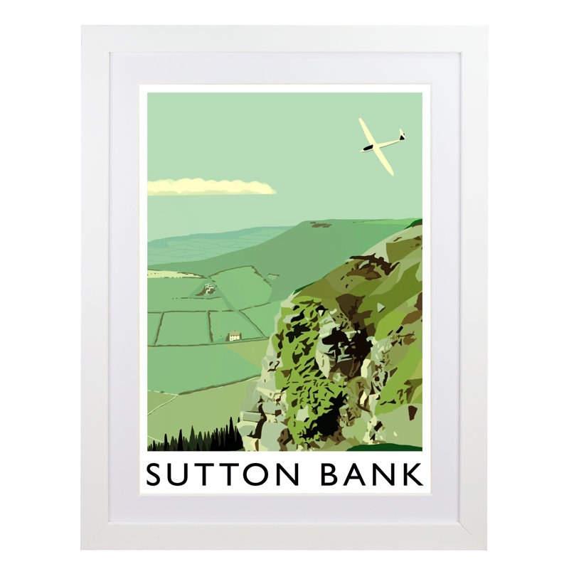 'Sutton Bank' by Richard O'Neil - Print, White Wood Frame, 54 cm H x 44 cm W x 2.2 cm D