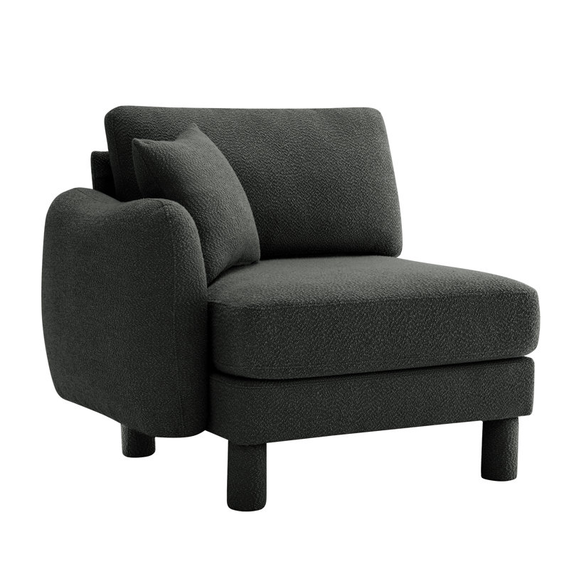 Canapé LSF avec coussin polyester gris foncé