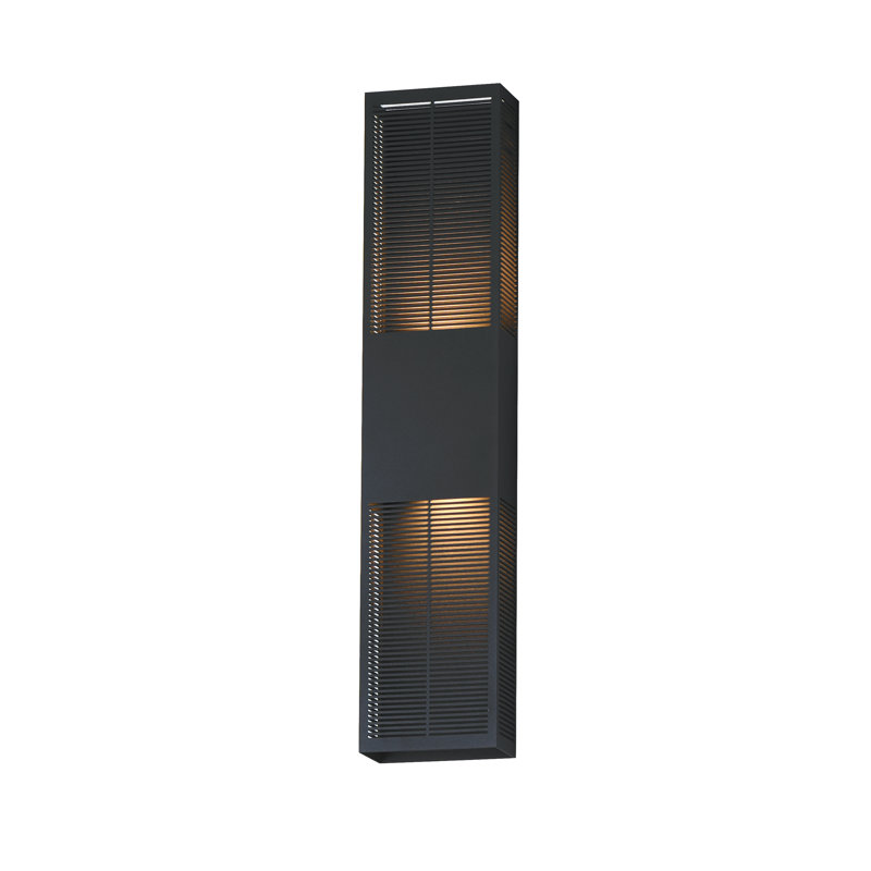 Grille-Fixation murale d'extérieur, H 30 po x l 6,25 po x P 3,25 po, Noir