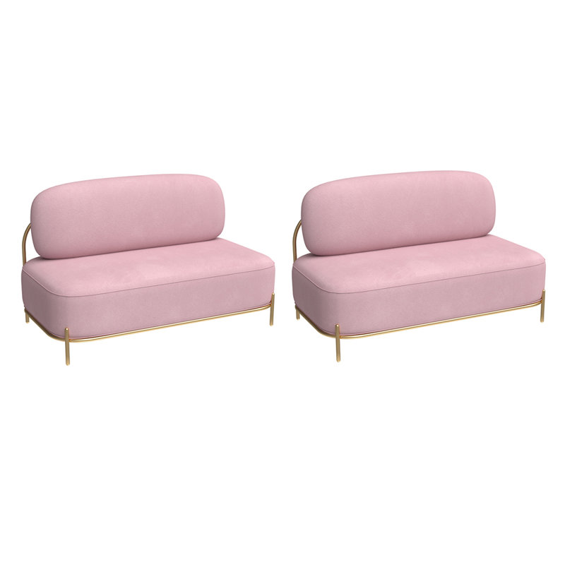Banc rembourré simple en polyester, Rose