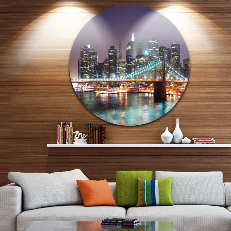 « new york city manhattan skyscrapers », reproduction de photo sur métal, H 23 po x l 23 po x P 1 po