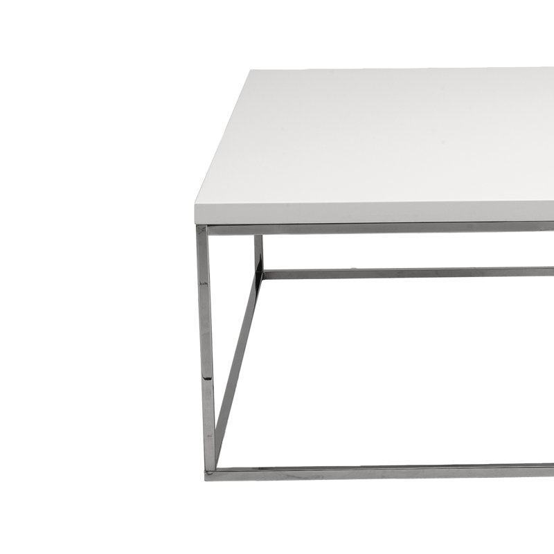 Table basse Valeta, Plateau blanc / base laquée