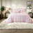 King Bedding Sets, Pink Floral Microfiber Comforter with Ruffled Shams