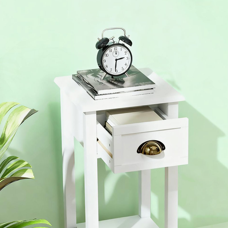 Ensemble de tables d'appoint, tables de bout avec tiroir et tablette