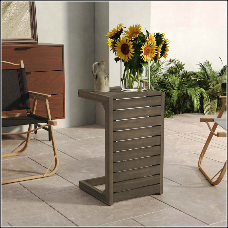 C-shape end table, Grey