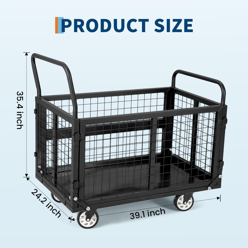 Platform Truck Cart with Cage