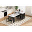 Table de salle à manger extensible avec plateau pliable extra-long, table roulante avec tiroirs, prise de courant