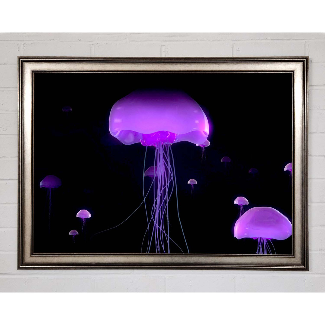 Jellyfish Lights Up The Ocean Gerahmter Druck Wandkunst