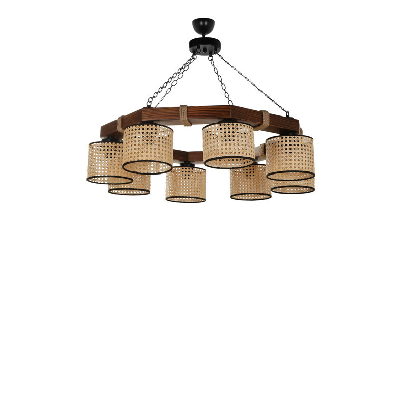 Lustre unique à 8 lumières Josee, Brun