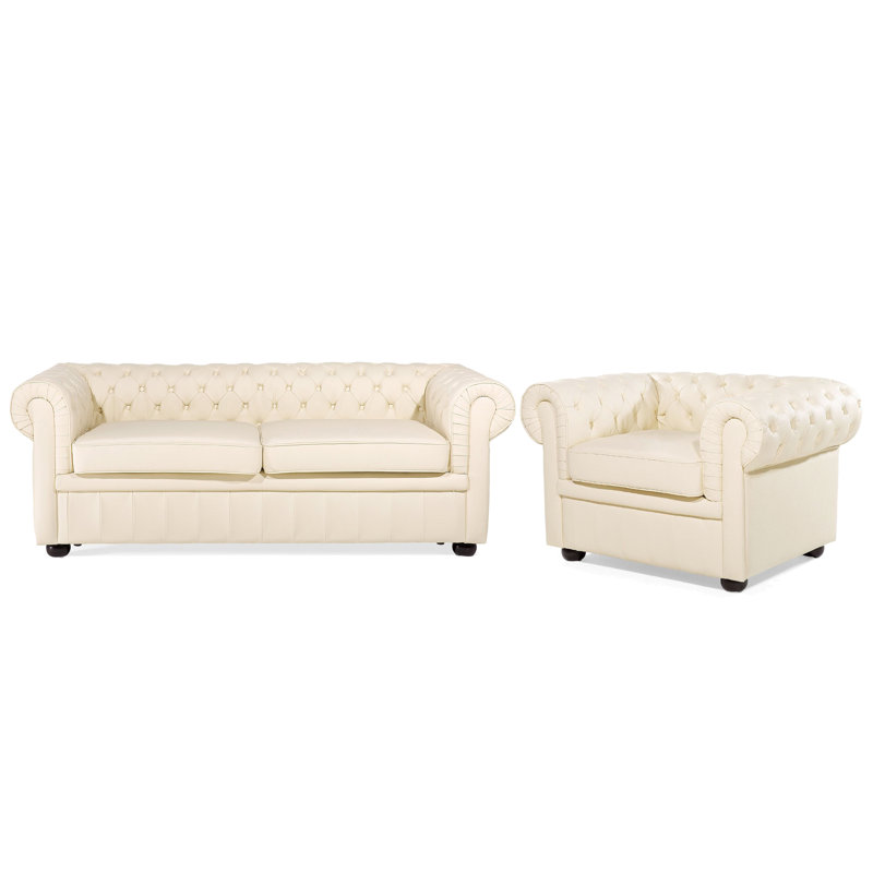 Delmont 2 - Piece Living Room Set, Cream