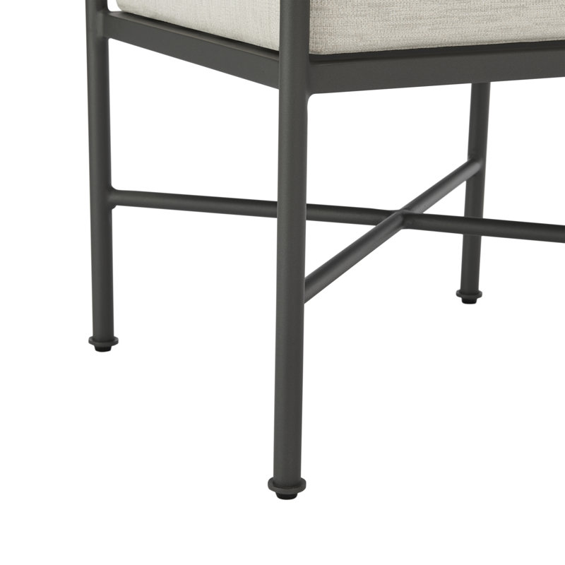 Fauteuil d'extérieur Leni avec coussins Moonveil et structure en aluminium thermolaqué gris chaud