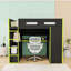 Full Wood Loft Bed With Desk, Wardrobe And LED Light-1083023664