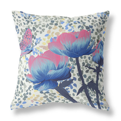 Coussin décoratif intérieur floral 16 "X 16"