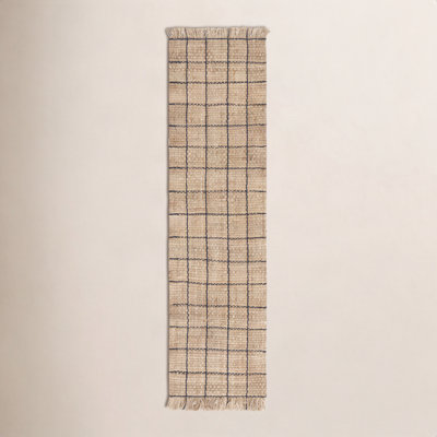 Hand-Woven Geometric Jute Rug