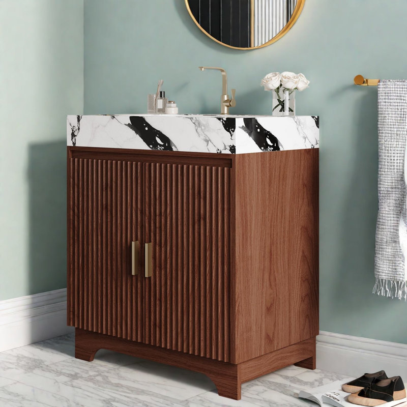 Freestanding Standard With Engineered Stone Top