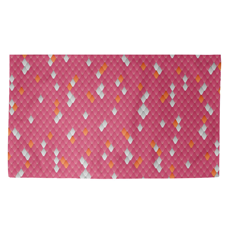 Tapis rose à motif d'écailles de serpent Mcguigan, Rectangle 2 pi x 3 pi