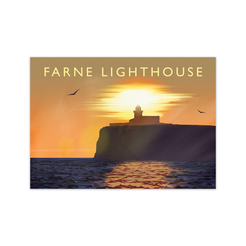Farne Lighthouse by Richard O'Neill - Print, Unframed, 40cm H x 50cm W x 1cm D