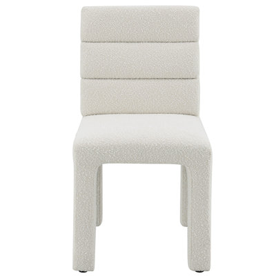 Chaise d'appoint beige Boucle, ensemble de 2