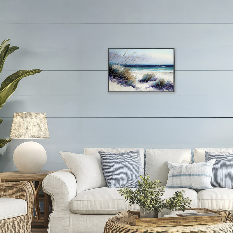 Giclée encadrée Euphoria Beach Dunes, design par Sasha, H 16 po x l 24 po, Giclée encadrée noir minuit