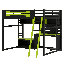 Lit mezzanine en bois avec bureau-1746372642
