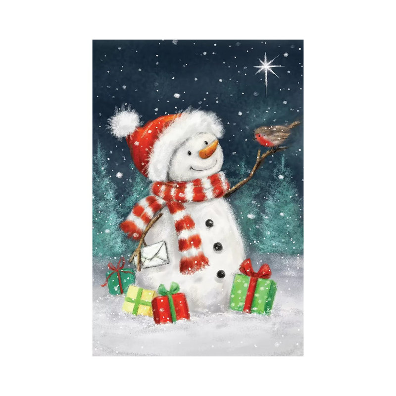 Snowman With Presents III B by MAKIKO - Wrapped Canvas Print, 101.6 cm H x 66.04 cm W x 1.91 cm D