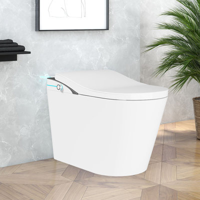 Advanced Smart Toilet With Auto Flush, Heated Seat & Remote Control - ADA Compliant, Tankless Design, LED Display, Hands-Free Operation For Modern Bathrooms