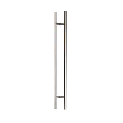 Poignée de porte longue, poignée d'entrée 18 po, forme ronde en «H», acier inoxydable 304 - satiné