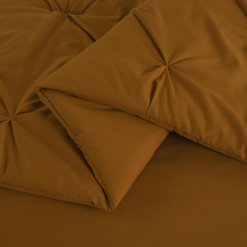 10-Piece Pintuck Bed in a Bag Comforter Set with Sheets and Decorative Pillows, Spice Orange