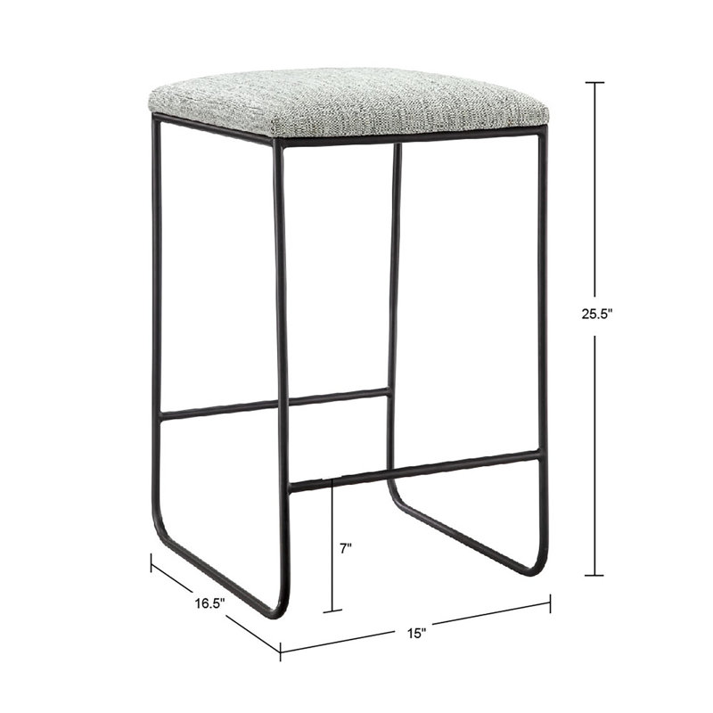 Sleek Black Metal and Wood 26" Hastings Counter Stool