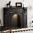Black Manufactured Wood Freestanding Fireplace