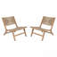 Chaise longue sans accoudoirs en bois d'acacia - Teck clair