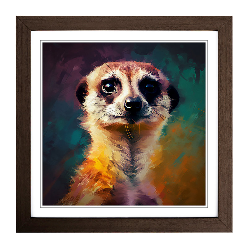 Meerkat No.1 - Framed Print, Walnut