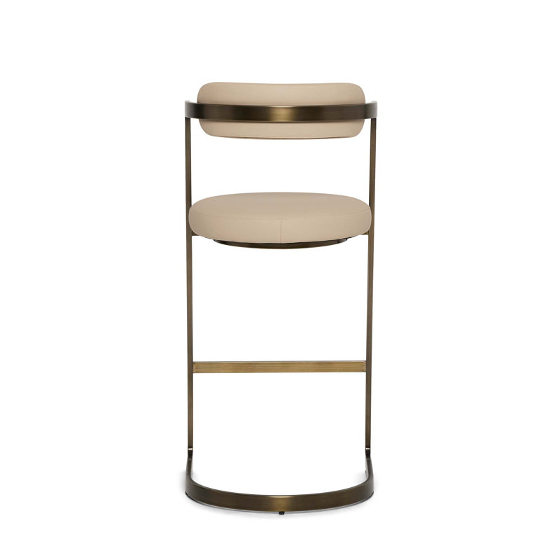 Baldwin Stool, Counter Stool (26" Seat Height), Cream Latte Seat/Antique Bronze Frame
