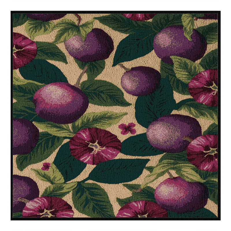  Tapis lavable hawaïen Fruit de la passion, Carré 5 pi