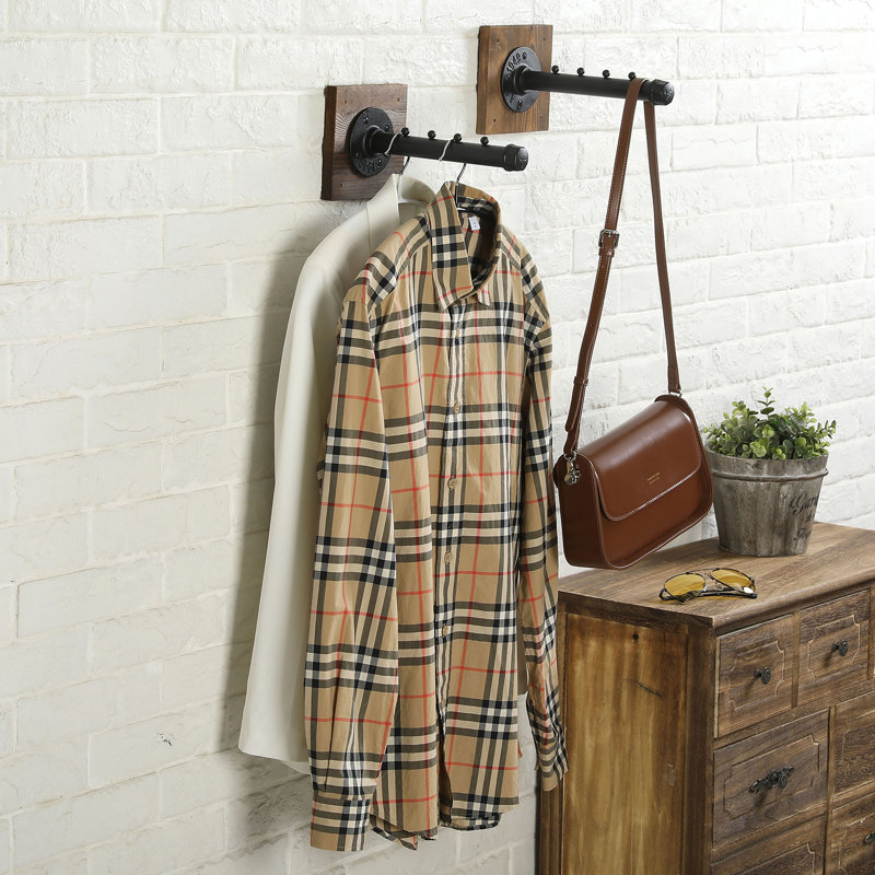 Arafath 5.51'' Wall Mounted Clothes Hanging Rack