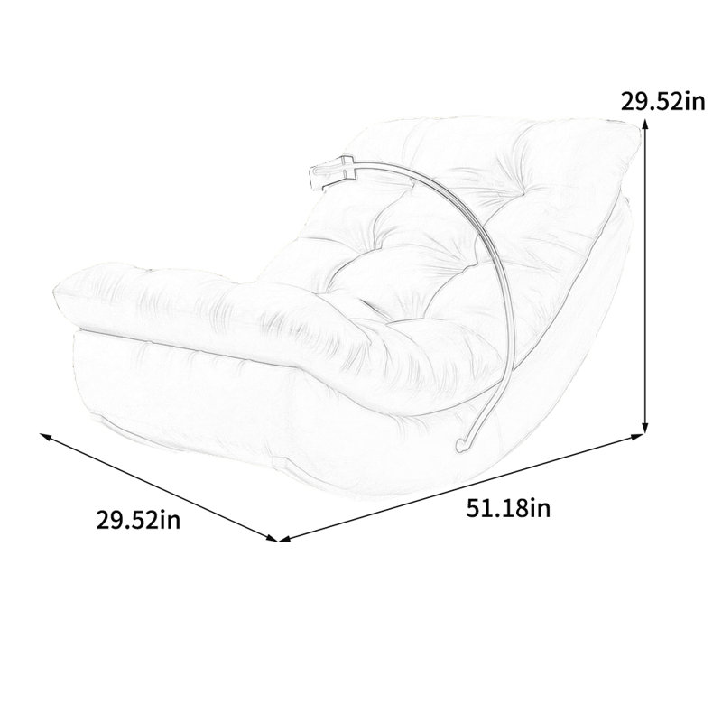 Chaise berçante ergonomique en suède, Vert