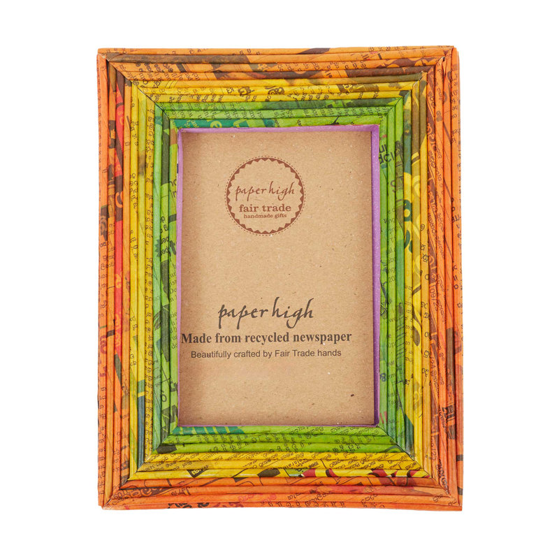 Paper Picture Frame, 20.3cm x 25.4cm, Orange/Yellow/Green